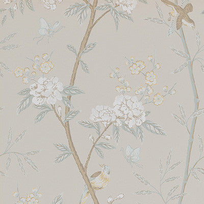Peony & Blossom Soft Aqua by G P & J Baker Designer Wallcovering