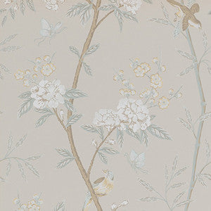 Peony & Blossom Soft Aqua by G P & J Baker Designer Wallcovering