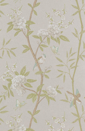 Peony & Blossom Ivory/Willow by G P & J Baker Designer Wallcovering