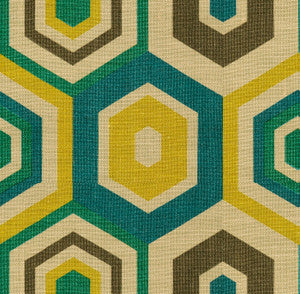 Hexagon Tile Teal by Groundworks Designer Fabric