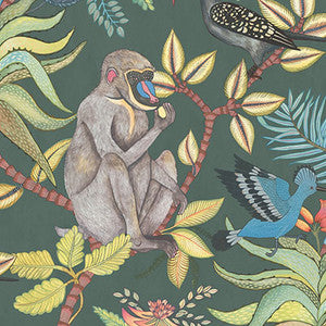 Savuti Dark Petrol Multi by Cole & Son Designer Wallcovering