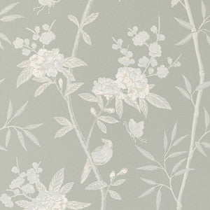 Peony & Blossom Soft Blue by G P & J Baker Designer Wallcovering