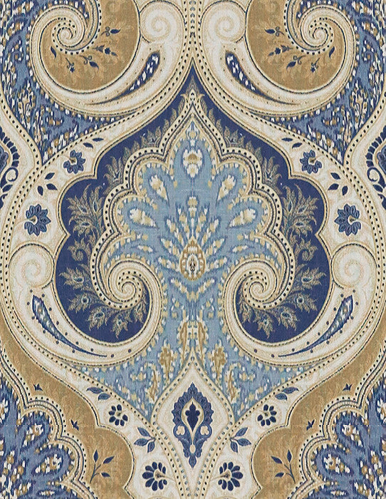 Latika Indigo/Cashew by Baker Lifestyle Designer Fabric