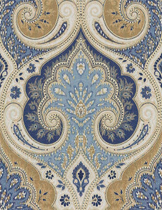 Latika Indigo/Cashew by Baker Lifestyle Designer Fabric