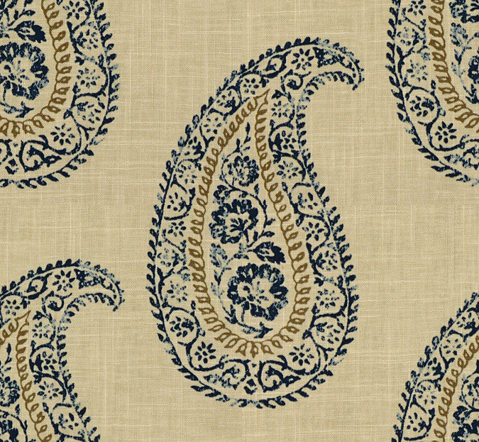 Madira Indigo/Taupe by Baker Lifestyle Designer Fabric
