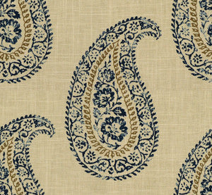 Madira Indigo/Taupe by Baker Lifestyle Designer Fabric