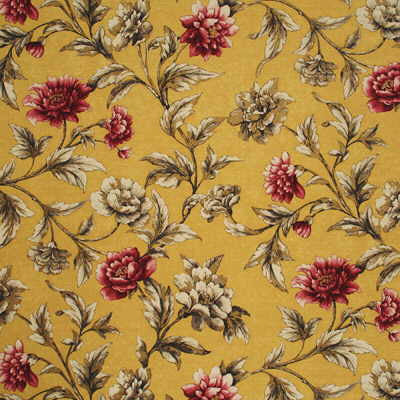Gilded Peony Soft Yellow/Pink by Mulberry Designer Fabric