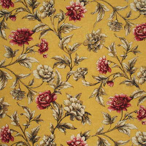 Gilded Peony Soft Yellow/Pink by Mulberry Designer Fabric