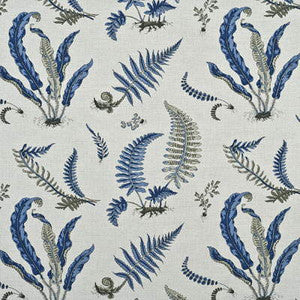Ferns Indigo/Linen by G P & J Baker Designer Fabric