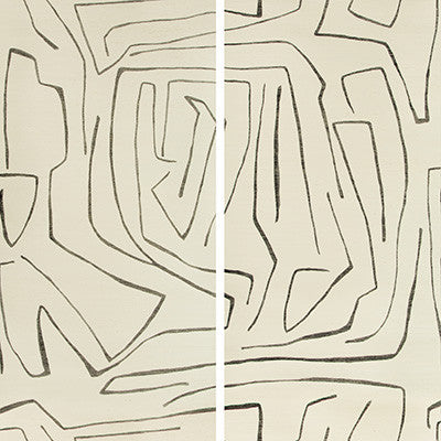 Graffito Ii Ivory/Ebony by Groundworks Designer Wallcovering