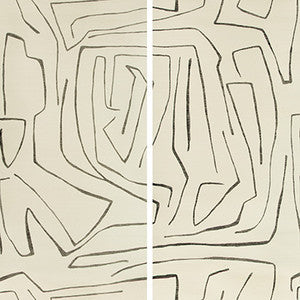 Graffito Ii Ivory/Ebony by Groundworks Designer Wallcovering