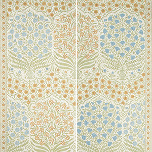 Sameera Paper Sapphire/Gold by Lee Jofa Designer Wallcovering