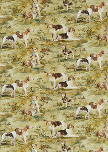 Mulberry Hounds Linen Multi by Mulberry Designer Fabric