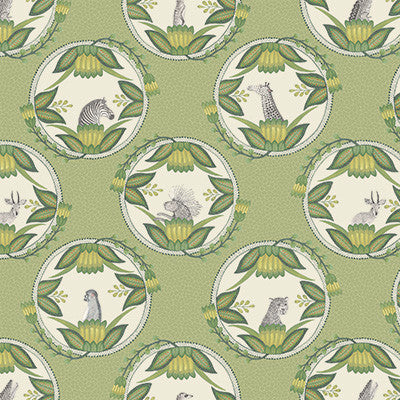 Ardmore Cameos Green by Cole & Son Designer Wallcovering