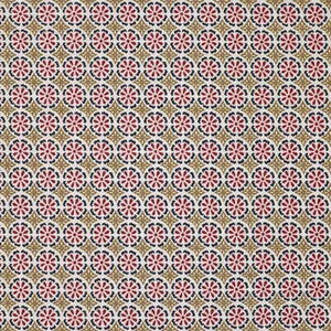Daisy Daisy Red/Tan by Groundworks Designer Fabric