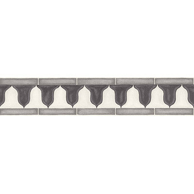 Zellige Border Soot & Snow by Cole & Son Designer Wallcovering