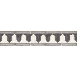 Zellige Border Soot & Snow by Cole & Son Designer Wallcovering