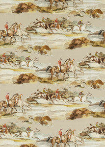 Morning Gallop Linen Grey/Sand by Mulberry Designer Fabric