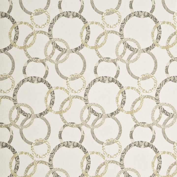 Roundel Ivory/Stone by Baker Lifestyle Designer Wallcovering