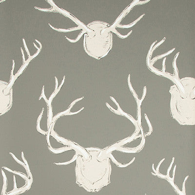Antlers Paper Grey by Lee Jofa Designer Wallcovering