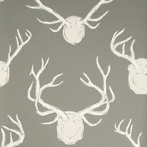 Antlers Paper Grey by Lee Jofa Designer Wallcovering