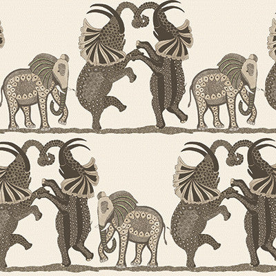 Safari Dance Neutral & Charcoal by Cole & Son Designer Wallcovering