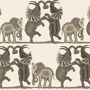 Safari Dance Neutral & Charcoal by Cole & Son Designer Wallcovering