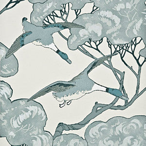 Flying Ducks Aqua by Mulberry Designer Wallcovering