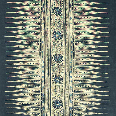Indian Zag Paper Indigo by Lee Jofa Designer Wallcovering