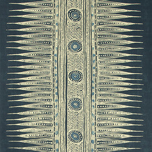 Indian Zag Paper Indigo by Lee Jofa Designer Wallcovering