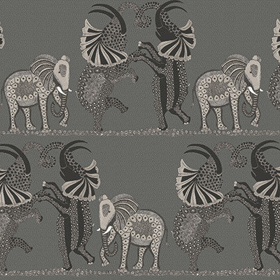 Safari Dance Charcoal Black & White by Cole & Son Designer Wallcovering