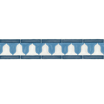 Zellige Border China Blue & White by Cole & Son Designer Wallcovering