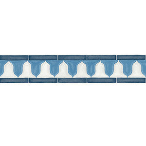 Zellige Border China Blue & White by Cole & Son Designer Wallcovering