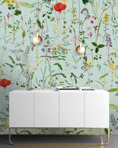 Mind The Gap Wallpaper AQUAFLEUR Aquamarine Wallpaper (WP20174)