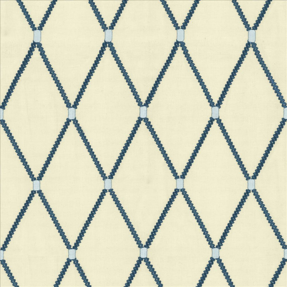 Arlo Diamond Blue by Kasmir Designer Fabric See sample 70% Cotton
30% Rayon
 INDIA 11,000 Wyzenbeek Double Rubs </p><p>Repeat: Horizontal: 4 inches and Vertical: 7 4/8 inches 54 - Swanky Fabrics -