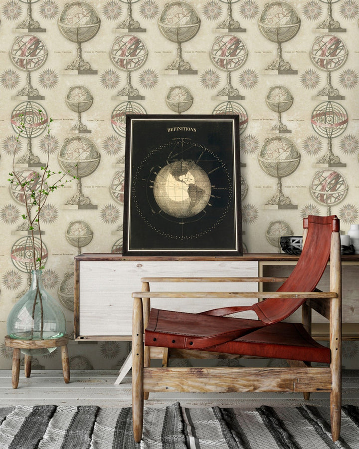 Armillary Premium Wallpaper by Mind the Gap Designer Wallpaper WALLPAPER DESIGNER COLLECTION Non-woven Made in Europe Paste the wall 3 rolls x 20.5 x 3.25 yards - Swanky Fabrics -