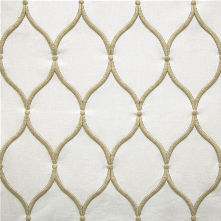 Ashbury Ogee Ivory  by Kasmir Designer Fabric 1457 55% Cotton
40% Polyester
5% Linen
 INDIA 50,000 Wyzenbeek Double Rubs Horizontal: 4 inches and Vertical: 7 6/8 inches 54  - Swanky Fabrics -