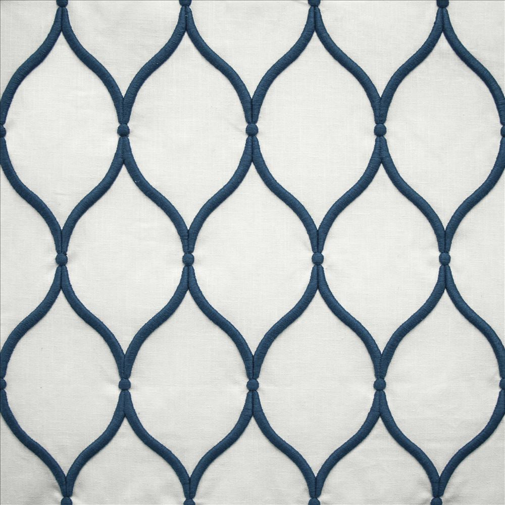 Ashbury Ogee Navy by Kasmir Designer Fabric 1458 55% Cotton
40% Polyester
5% Linen
 INDIA </p><p>Repeat: Horizontal: 4 inches and Vertical: 7 6/8 inches 54 - Swanky Fabrics -