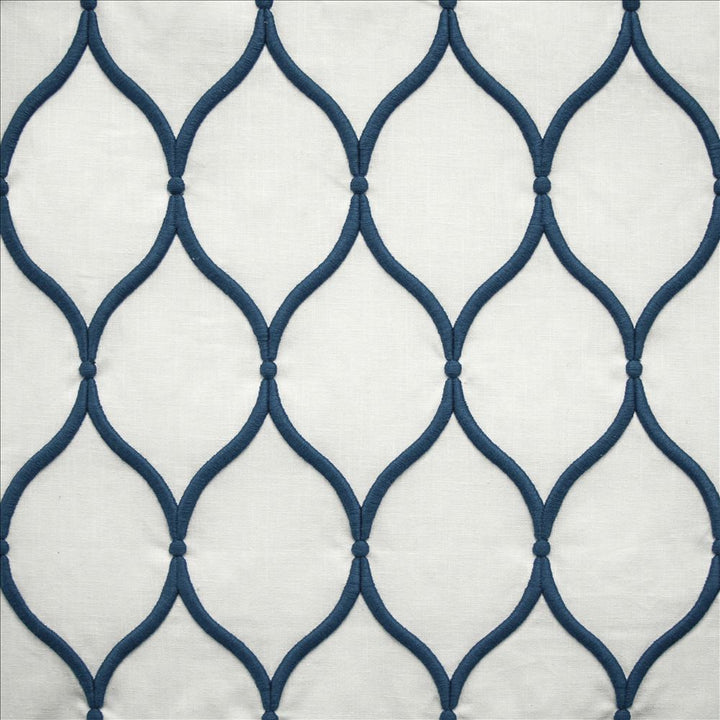 Ashbury Ogee Navy by Kasmir Designer Fabric 1458 55% Cotton
40% Polyester
5% Linen
 INDIA 50,000 Wyzenbeek Double Rubs </p><p>Repeat: Horizontal: 4 inches and Vertical: 7 6/8 inches 52 - Swanky Fabrics -