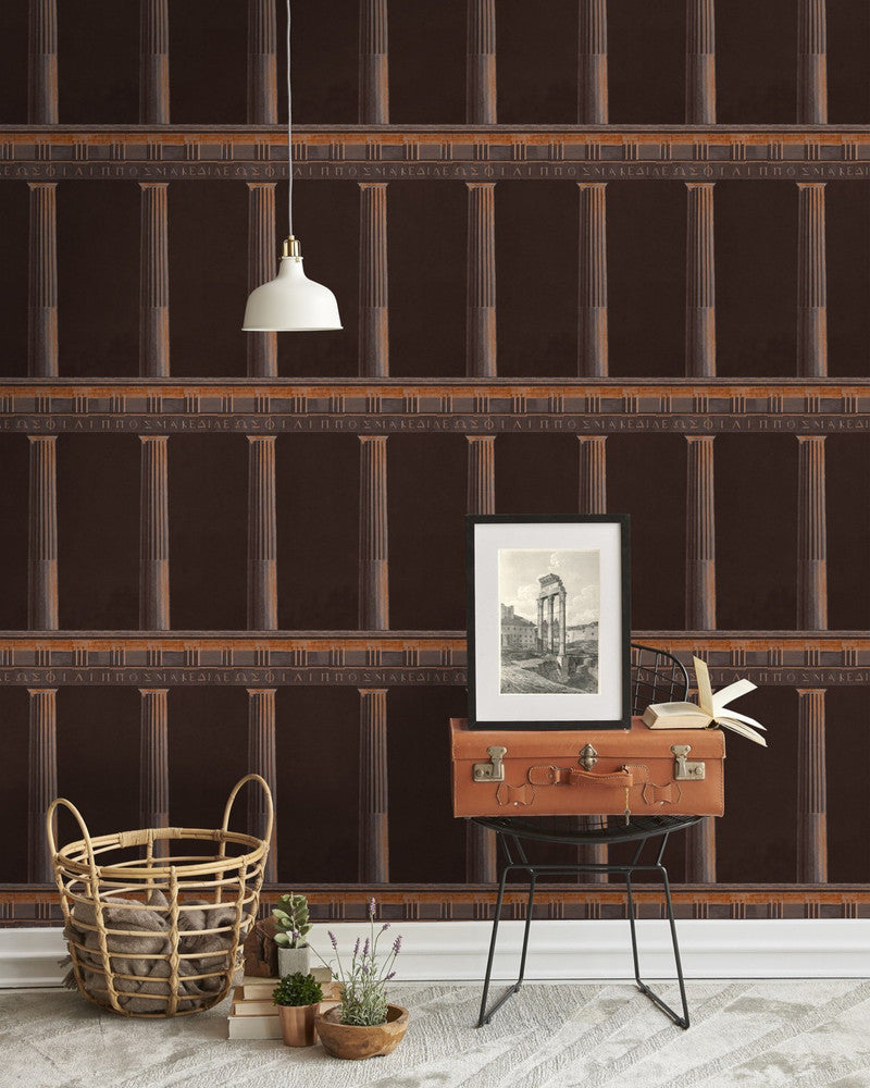 Athena Copper by Mind the Gap Designer Wallpaper PREMIUM DESIGNER WALLPAPER COLLECTION Non-woven Made in Europe Paste the wall 3 rolls x 20.5 x 3.25 yards - Swanky Fabrics -