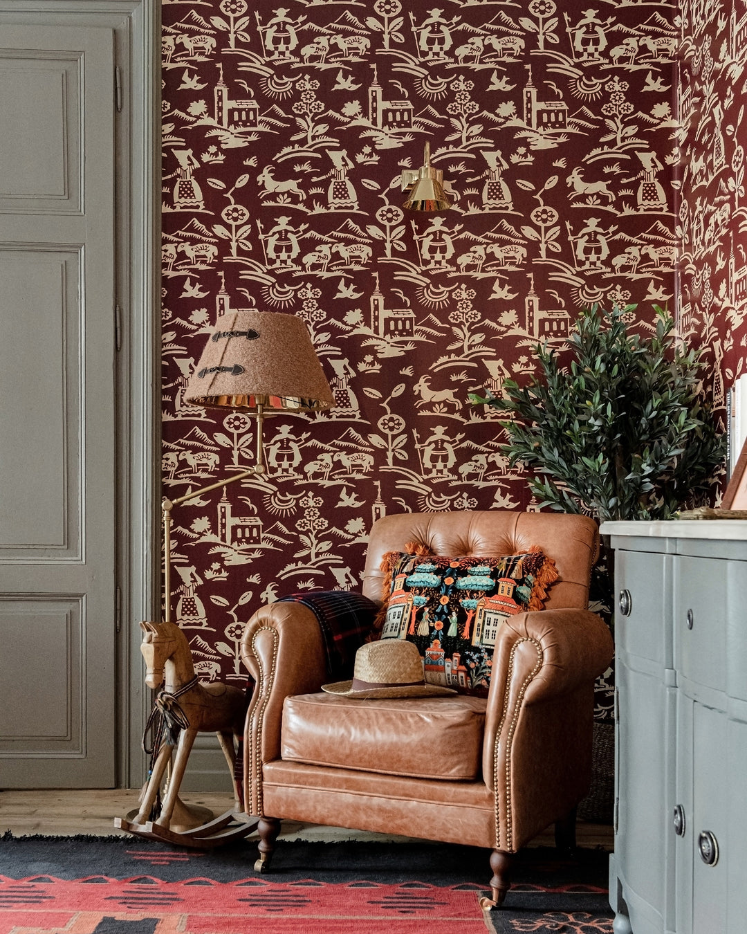 Brixen Maroon wallpaper by Mind the Gap (WP30137), view 3