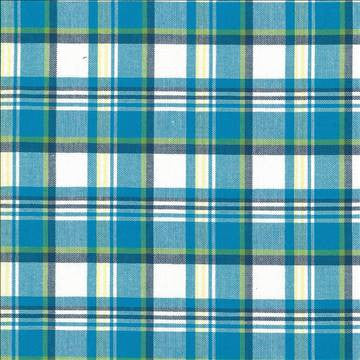 Bardwell Plaid Mediterranean by Kasmir Designer Fabric 5073 100% Cotton INDIA 30,000 Wyzenbeek Double Rubs H: 3 inches, V: 3 inches 54 - Swanky Fabrics - Kasmir