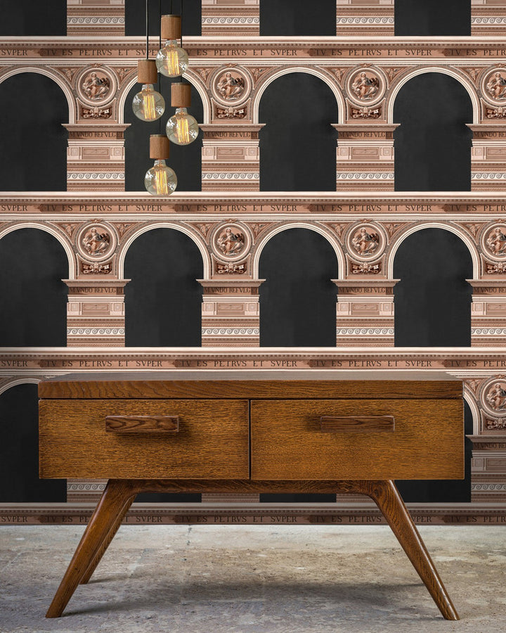 Basilique Copper by Mind the Gap Designer Wallpaper PREMIUM DESIGNER WALLPAPER COLLECTION Non-woven Made in Europe Paste the wall 3 rolls x 20.5 x 3.25 yards - Swanky Fabrics -