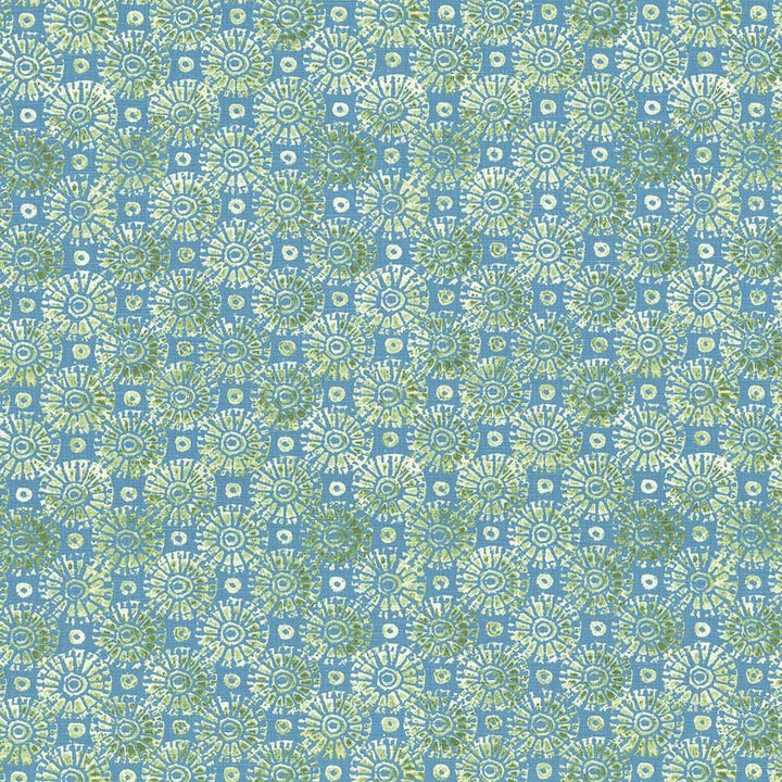 Batik Medallion Surf  by Kasmir Designer Fabric 5073 100% Cotton
 USA 15,000 Wyzenbeek Double Rubs Horizontal: 10 7/8 inches and Vertical: 13 4/8 inches 54  - Swanky Fabrics -