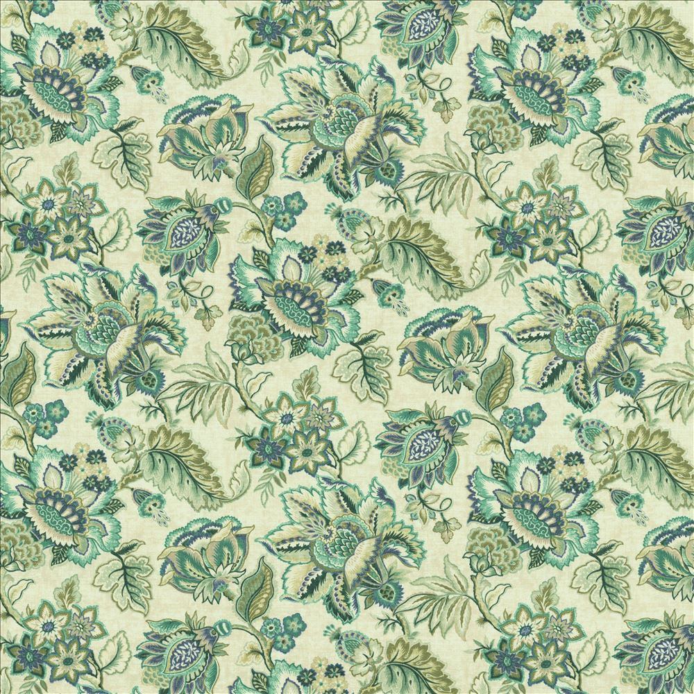 Bay Garden Seafoam by Kasmir Designer Fabric 5154 100% Cotton
 SOUTH KOREA 50,000 Wyzenbeek Double Rubs </p><p>Repeat: Horizontal: 27 inches and Vertical: 27 inches 54 - Swanky Fabrics -