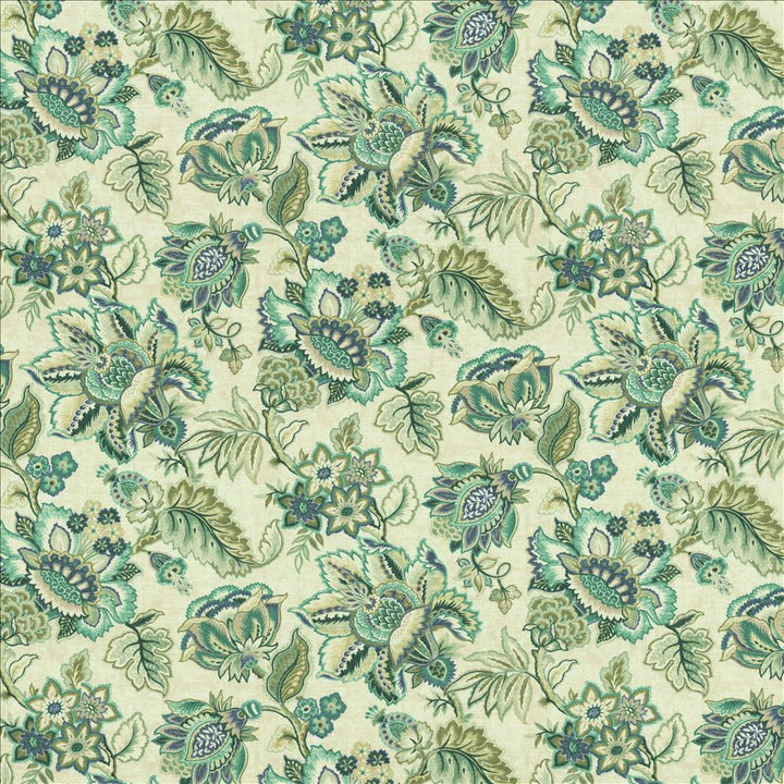 Bay Garden Seafoam by Kasmir Designer Fabric 5154 100% Cotton
 SOUTH KOREA 50,000 Wyzenbeek Double Rubs </p><p>Repeat: Horizontal: 27 inches and Vertical: 27 inches 54 - Swanky Fabrics -