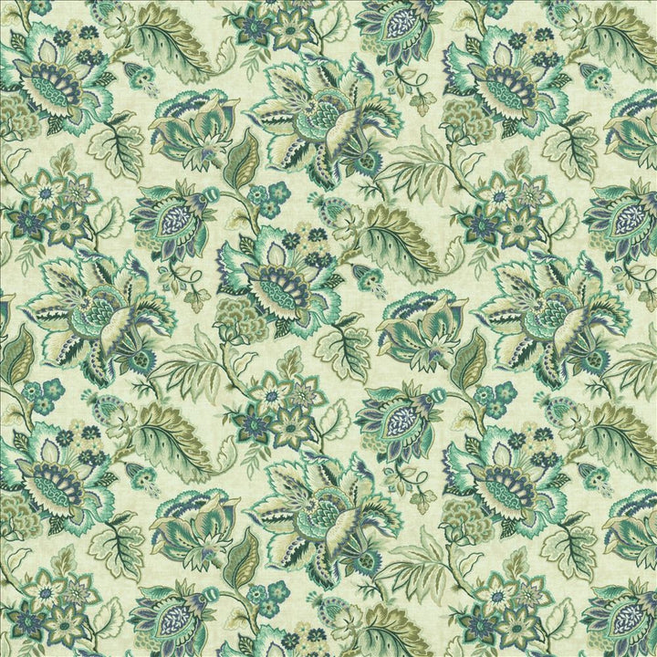 Bay Garden Seafoam by Kasmir Designer Fabric 5154 100% Cotton SOUTH KOREA 50,000 Wyzenbeek Double Rubs Horizontal: 27 inches and Vertical: 27 inches 54 - Swanky Fabrics -