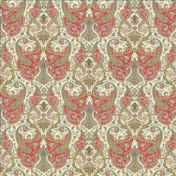 Beaudelaire Radish by Kasmir Designer Fabric 5063 100% Cotton PERU 42,000 Wyzenbeek Double Rubs H: 27 inches, V: 27 inches 54 - Swanky Fabrics - Kasmir