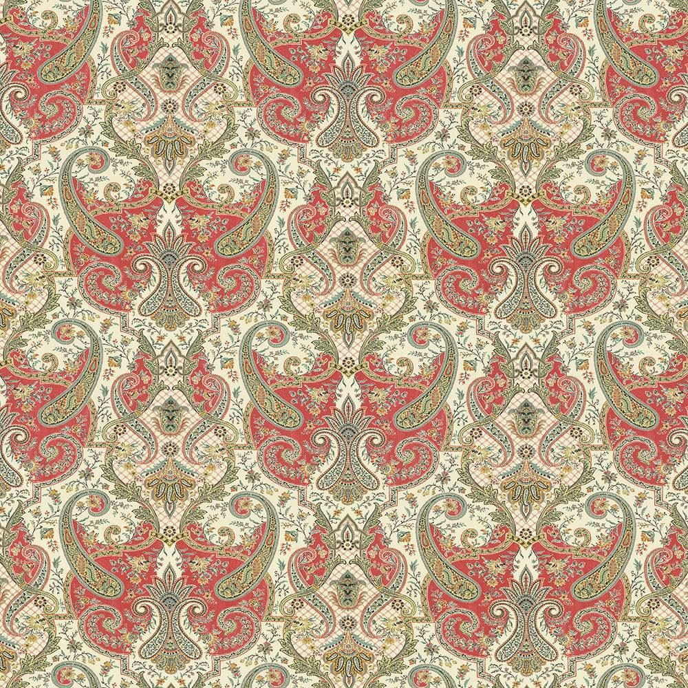 Beaudelaire Radish by Kasmir Designer Fabric 5063 100% Cotton
 PERU </p><p>Repeat: Horizontal: 27 inches and Vertical: 27 inches 54 - Swanky Fabrics -