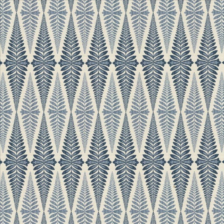 Befitting Indigo by Kasmir Designer Fabric 1467 65% Polyester
35% Rayon
 CHINA 40,000 Wyzenbeek Double Rubs </p><p>Repeat: Horizontal: 3 5/8 inches and Vertical: 13 2/8 inches 57 - Swanky Fabrics -